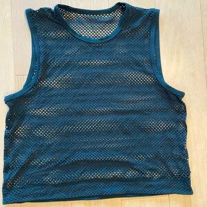 Athleta Mesh Sleeveless Sport Top Green Size S